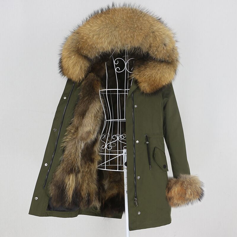 Ladies Winter Jacket - Women Long Parka, Real Fox Fur Coat, Natural Fu –  Varucci Style
